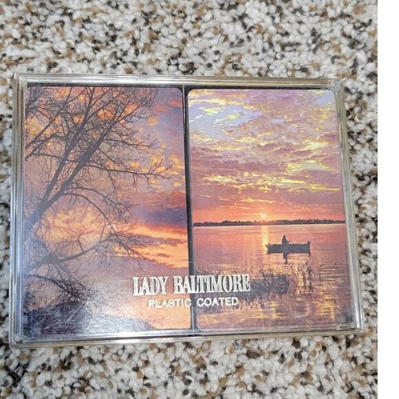 Lady Baltimore Playing Cards 2 Complete Decks Linen in Box Vintage Playing Card - Picture 2 of 3